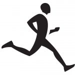 silhouette of man jogging