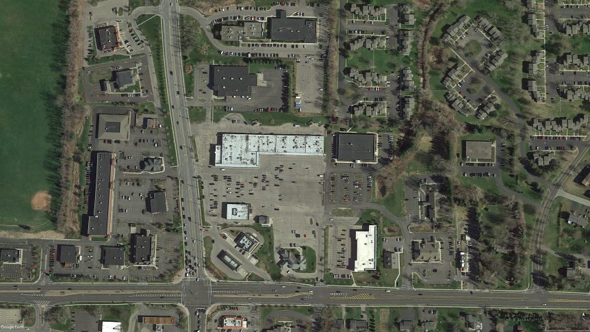 aerial view of Penn Fair Plaza